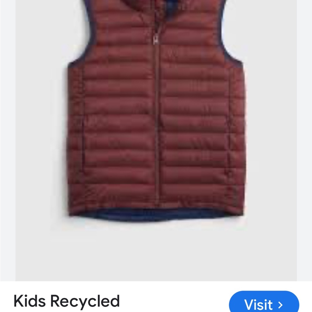 Gap Kids Puffer Vest, Burgundy/Navy, Medium